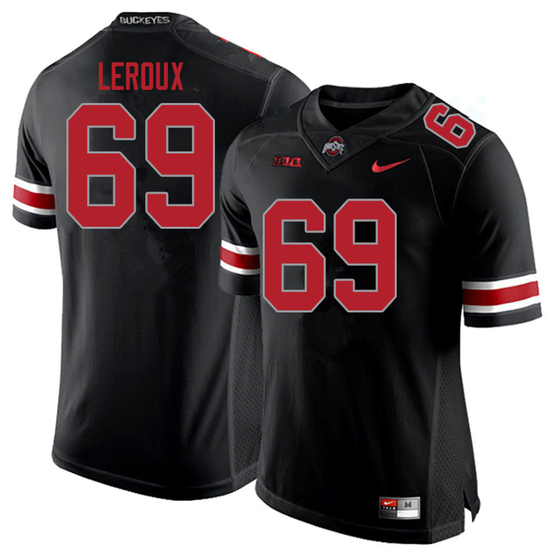 Men #69 Trey Leroux Ohio State Buckeyes College Football Jerseys Sale-Blackout